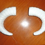Cast Plastic Rams Horns for Dovahkiin Project