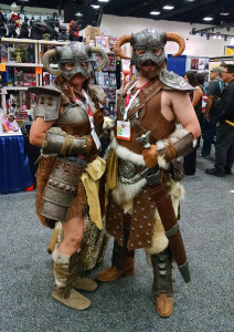 Skyrim Dovahkiin and Nord in Banded Steel Armor
